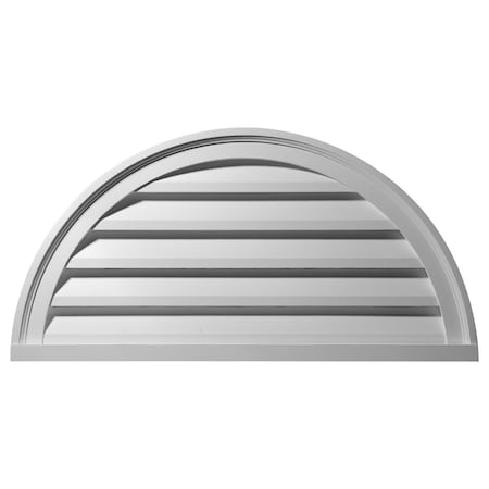 Ekena Millwork Half Round Gable Vent Louver, Functional, 40"W x 20"H x 1 1/4"P GVHR40F
